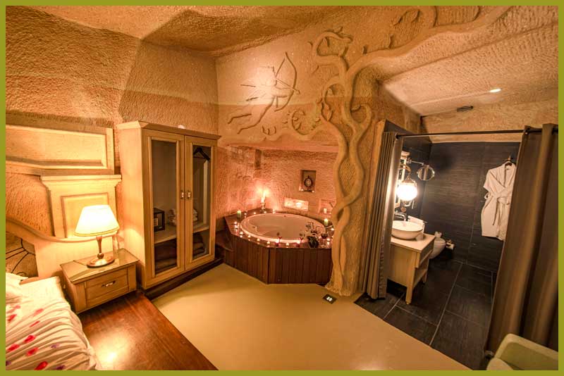 Superior Deluxe Mağara Oda Leda Kapadokya Balayı Odası Banyo