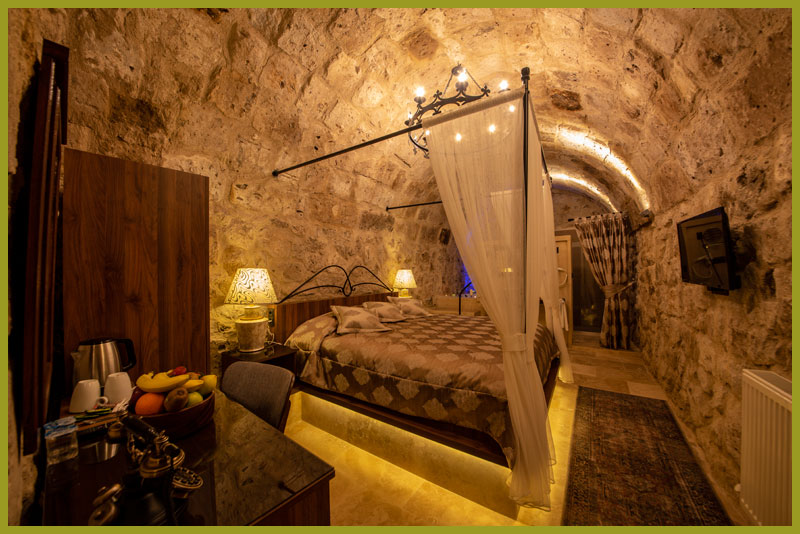 Premium Deluxe Mağara Oda Mahzen Kapadokya Mağara Otel Balayı Odası