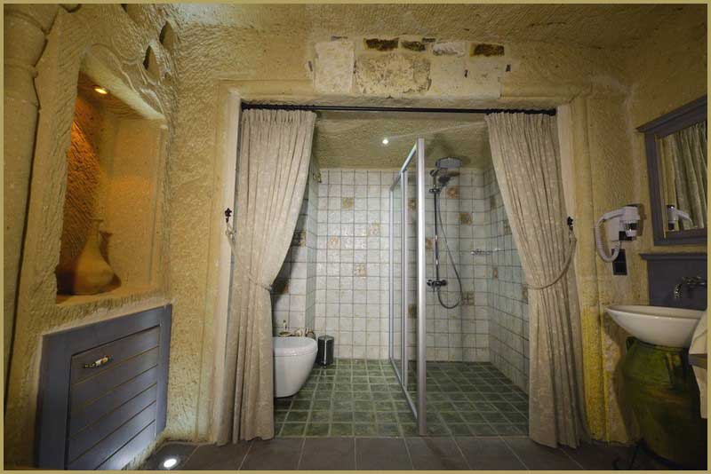 Özel Mağara Oda Pappas kaya oyma taş özel mağara odası banyo